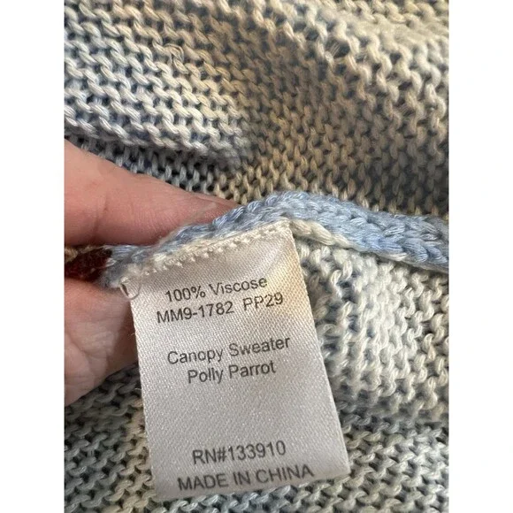 Show Me Your Mumu Blue Polly Parrot Canopy Sweater Womens Medium READ - Picture 11 of 12